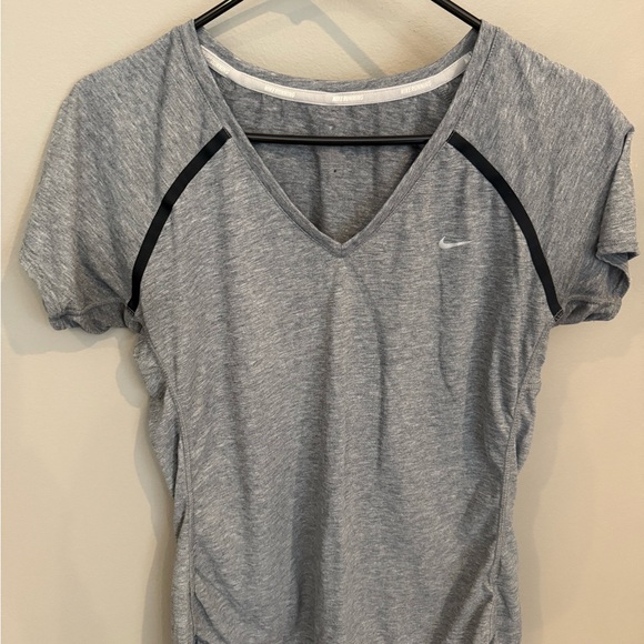 Nike Tops - Nike Women's Gray V-Neck Tee with Black Accents